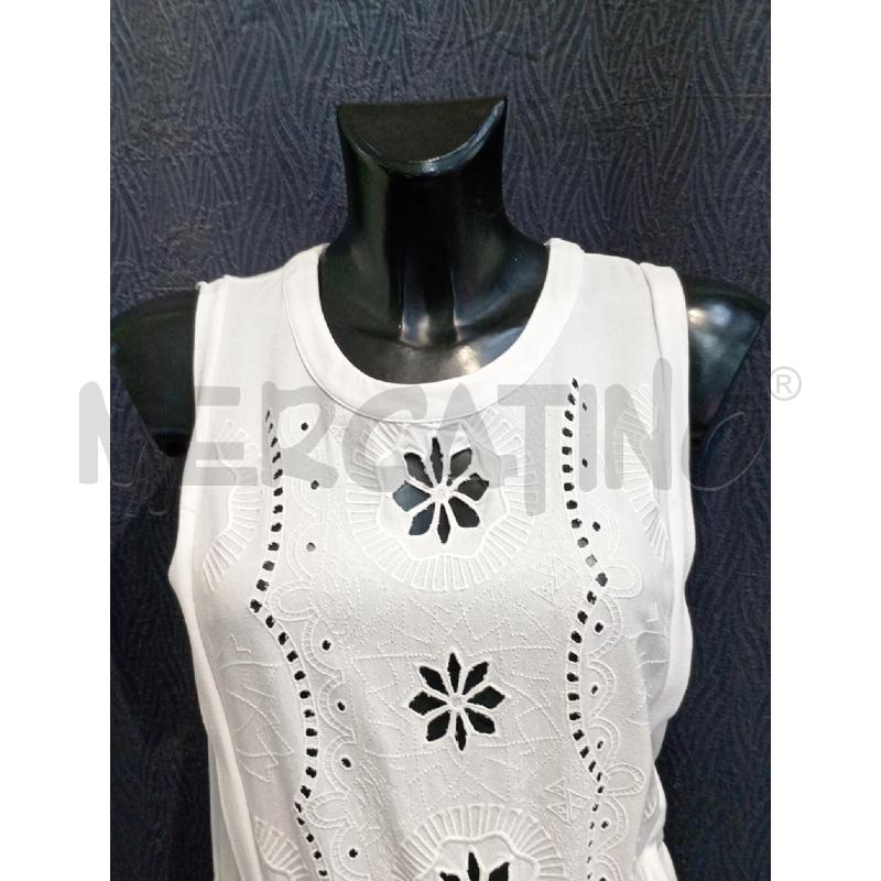VESTITO DONNA DESIGUAL BIANCO TRAFORATO ARRICCIATO VITA | Mercatino dell'Usato Moncalieri bengasi 4
