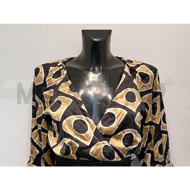 VESTITO DONNA DIAN VON FUSTENBERG NERO MARRONE A PORTAFOGLIO MISTO SETA | Mercatino dell'Usato Moncalieri bengasi 3