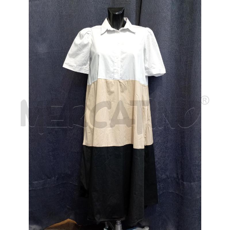 VESTITO DONNA DIXIE  BIANCO BEIGE E NERO  | Mercatino dell'Usato Moncalieri bengasi 1