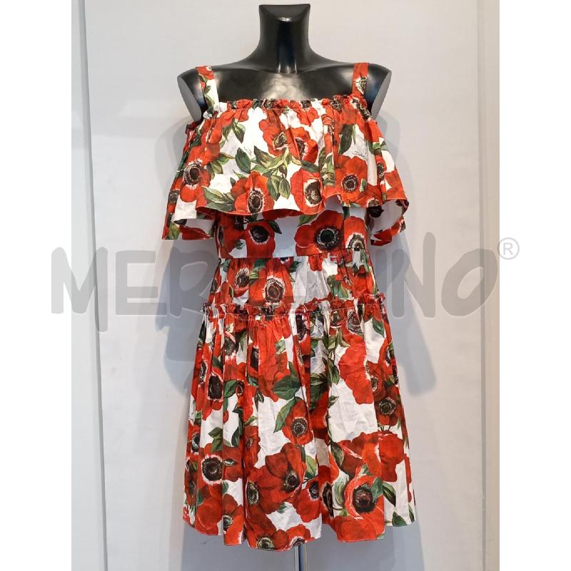 VESTITO DONNA DOLCE & GABBANA BIANCO ROSE ROSSE | Mercatino dell'Usato Moncalieri bengasi 1
