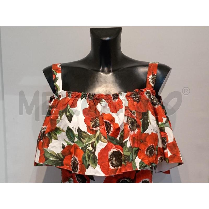 VESTITO DONNA DOLCE & GABBANA BIANCO ROSE ROSSE | Mercatino dell'Usato Moncalieri bengasi 4