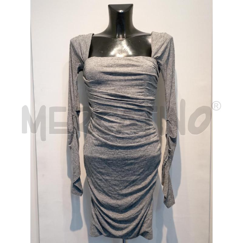 VESTITO DONNA DOLCE & GABBANA GRIGIO TUBINO ARRICCIATO | Mercatino dell'Usato Moncalieri bengasi 1