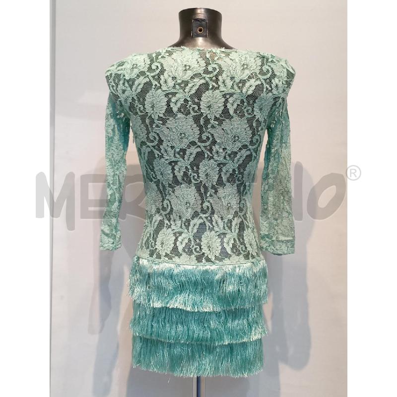 VESTITO DONNA ELISABETTA FRANCHI PIZZO E FRANGE VERDE MENTA  | Mercatino dell'Usato Moncalieri bengasi 2