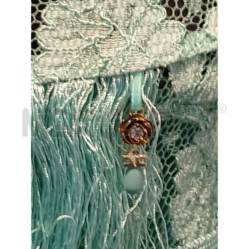 VESTITO DONNA ELISABETTA FRANCHI PIZZO E FRANGE VERDE MENTA  | Mercatino dell'Usato Moncalieri bengasi 3