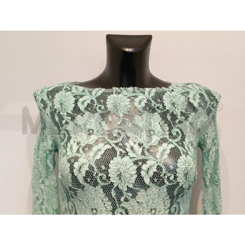 VESTITO DONNA ELISABETTA FRANCHI PIZZO E FRANGE VERDE MENTA  | Mercatino dell'Usato Moncalieri bengasi 4