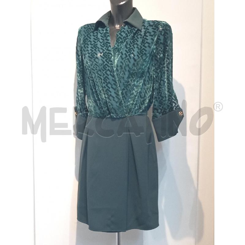 VESTITO DONNA ELISABETTA FRANCHI VERDE DOPPIO TESSUTO | Mercatino dell'Usato Moncalieri bengasi 2