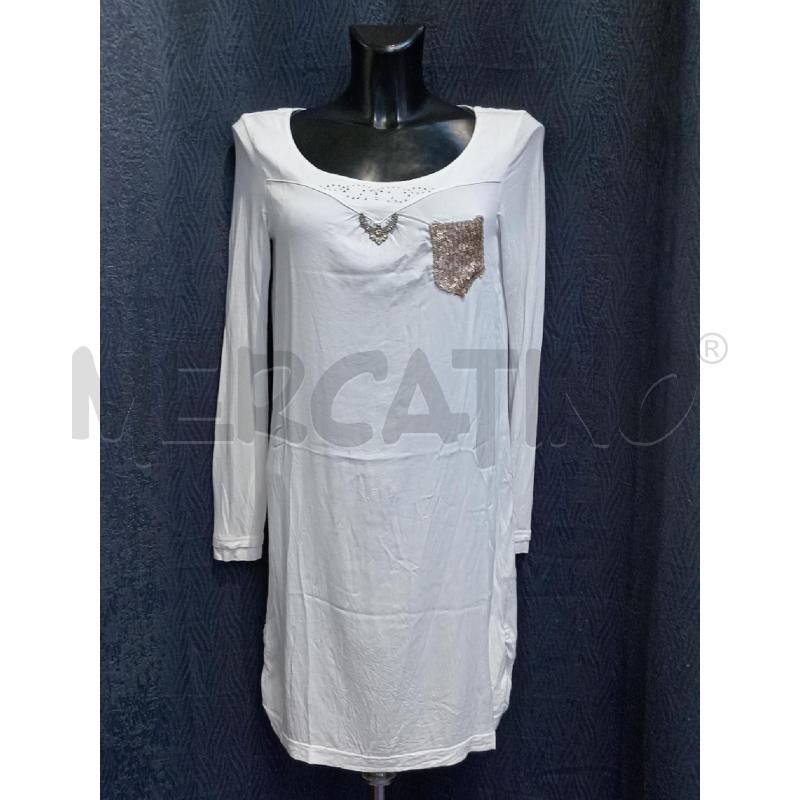 VESTITO DONNA ELISA CAVALLETTI BIANCA INSERTO PAILLETTES | Mercatino dell'Usato Moncalieri bengasi 1