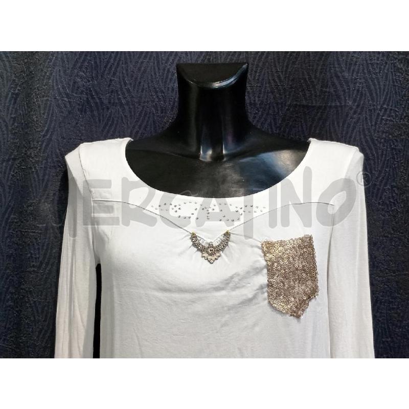 VESTITO DONNA ELISA CAVALLETTI BIANCA INSERTO PAILLETTES | Mercatino dell'Usato Moncalieri bengasi 3