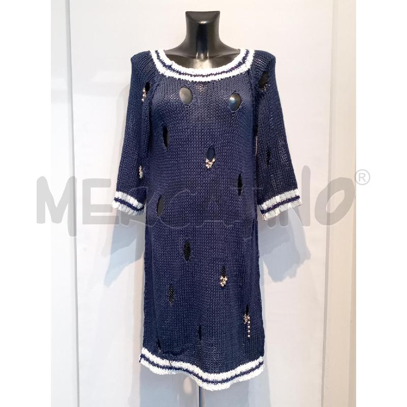 VESTITO DONNA ELISA CAVALLETTI BLU INSERTO PERLINE | Mercatino dell'Usato Moncalieri bengasi 1