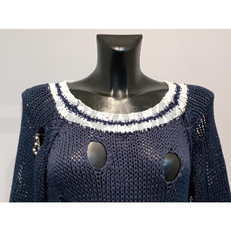 VESTITO DONNA ELISA CAVALLETTI BLU INSERTO PERLINE | Mercatino dell'Usato Moncalieri bengasi 3