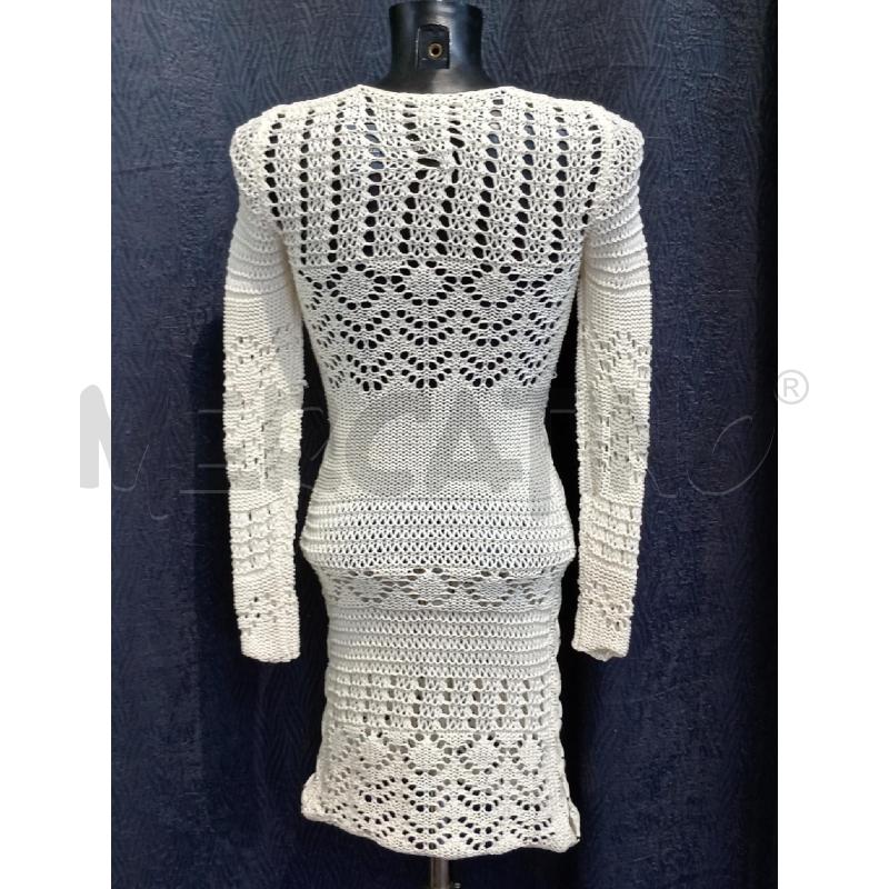 VESTITO DONNA EMILIO PUCCI COTONE LAVORATO BEIGE CON  PARTICOLARE GIOIELLO DORATO | Mercatino dell'Usato Moncalieri bengasi 2