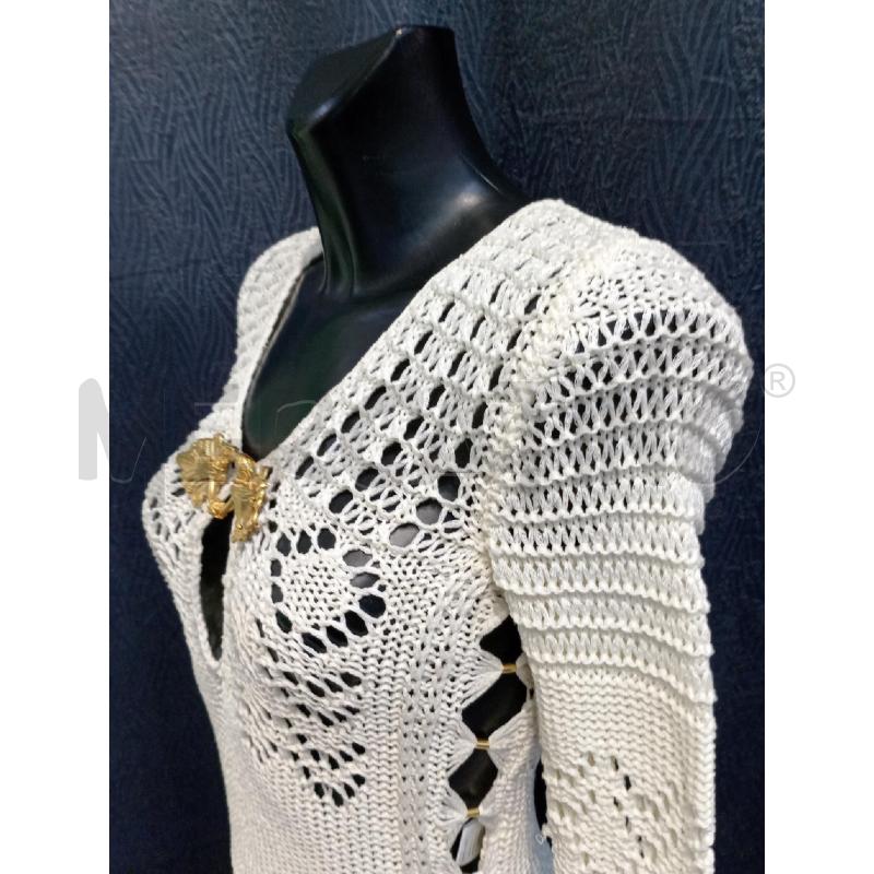VESTITO DONNA EMILIO PUCCI COTONE LAVORATO BEIGE CON  PARTICOLARE GIOIELLO DORATO | Mercatino dell'Usato Moncalieri bengasi 4