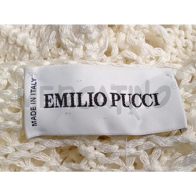 VESTITO DONNA EMILIO PUCCI COTONE LAVORATO BEIGE CON  PARTICOLARE GIOIELLO DORATO | Mercatino dell'Usato Moncalieri bengasi 5