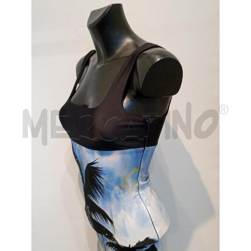 VESTITO DONNA FLAVIO PUGLISI NERO CON FANTASIA PALME | Mercatino dell'Usato Moncalieri bengasi 3