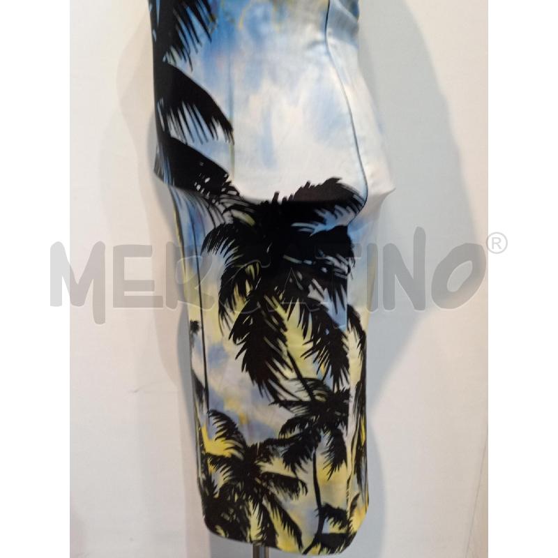 VESTITO DONNA FLAVIO PUGLISI NERO CON FANTASIA PALME | Mercatino dell'Usato Moncalieri bengasi 4
