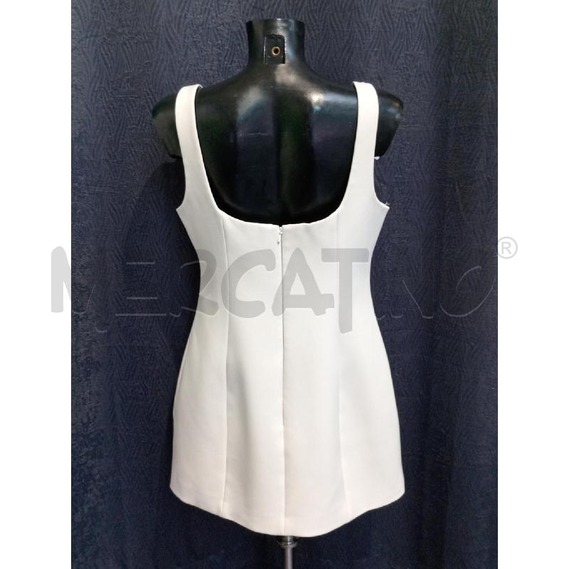 VESTITO DONNA FOREVER NEW BIANCO CON INSERTI FIORI SPALLA | Mercatino dell'Usato Moncalieri bengasi 2