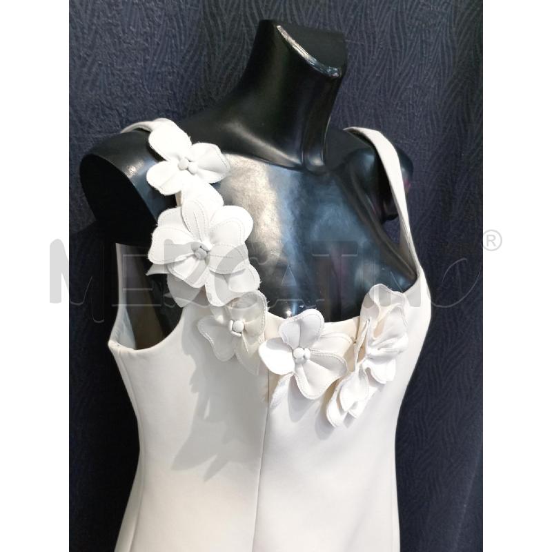 VESTITO DONNA FOREVER NEW BIANCO CON INSERTI FIORI SPALLA | Mercatino dell'Usato Moncalieri bengasi 4
