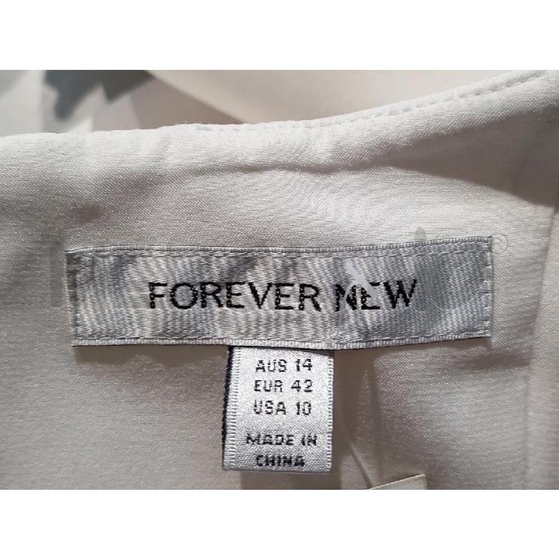 VESTITO DONNA FOREVER NEW BIANCO CON INSERTI FIORI SPALLA | Mercatino dell'Usato Moncalieri bengasi 5