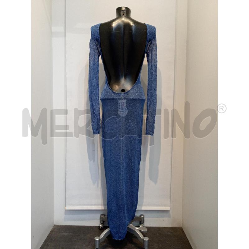 VESTITO DONNA HALI AZZURRO LUNGO TRASPARENTE MISTO SETA | Mercatino dell'Usato Moncalieri bengasi 2