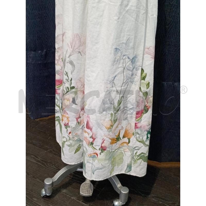 VESTITO DONNA LINEN BLEND BIANCO FIORI LINO SVASATO | Mercatino dell'Usato Moncalieri bengasi 3