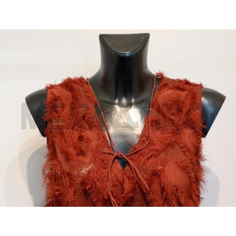 VESTITO DONNA LOS ANGELES ATELIER MARRONE SFRANGIATO SMANICATO | Mercatino dell'Usato Moncalieri bengasi 3