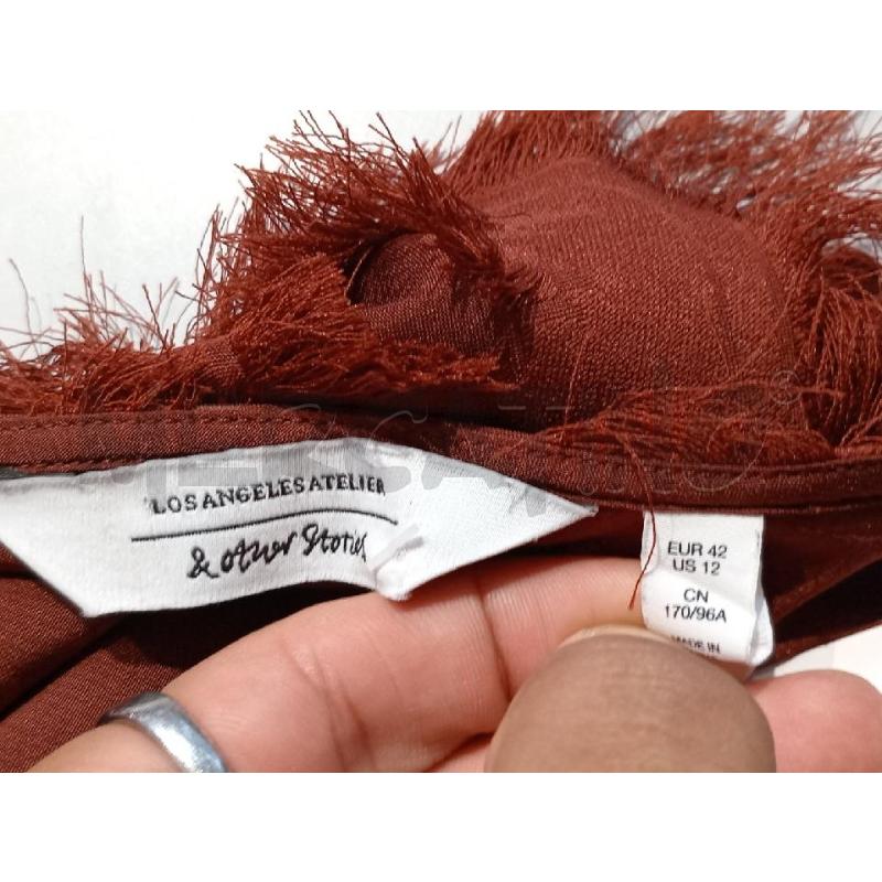 VESTITO DONNA LOS ANGELES ATELIER MARRONE SFRANGIATO SMANICATO | Mercatino dell'Usato Moncalieri bengasi 5