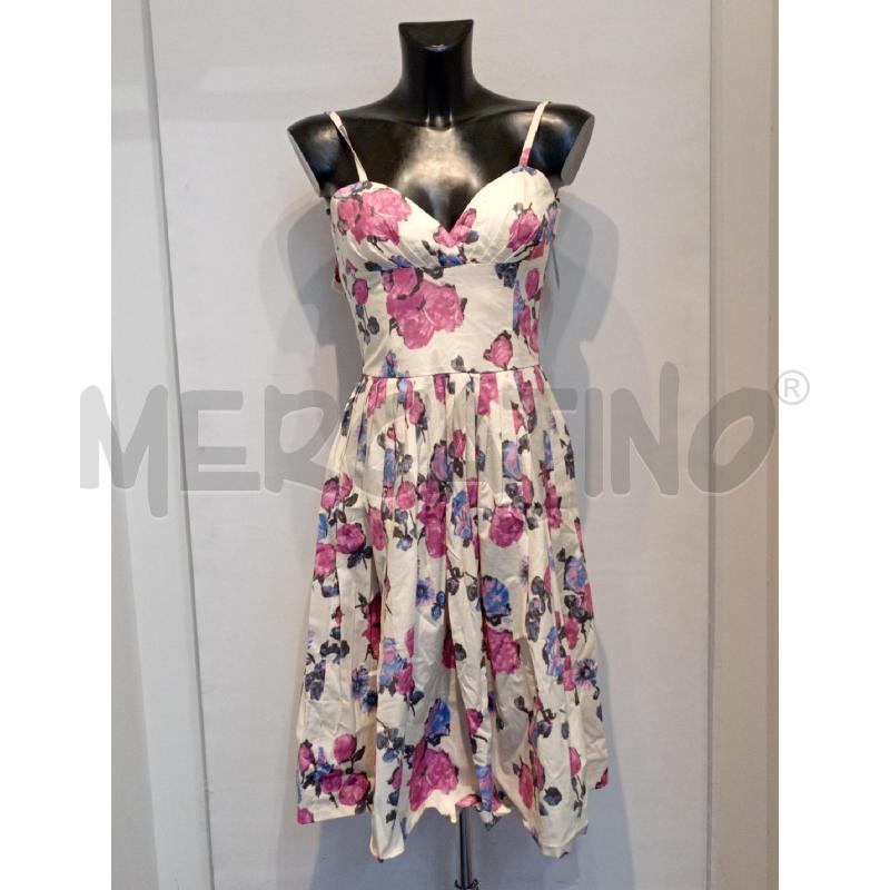 VESTITO DONNA LUI8SA BECCARIA BIANCO CON ROSE  | Mercatino dell'Usato Moncalieri bengasi 1