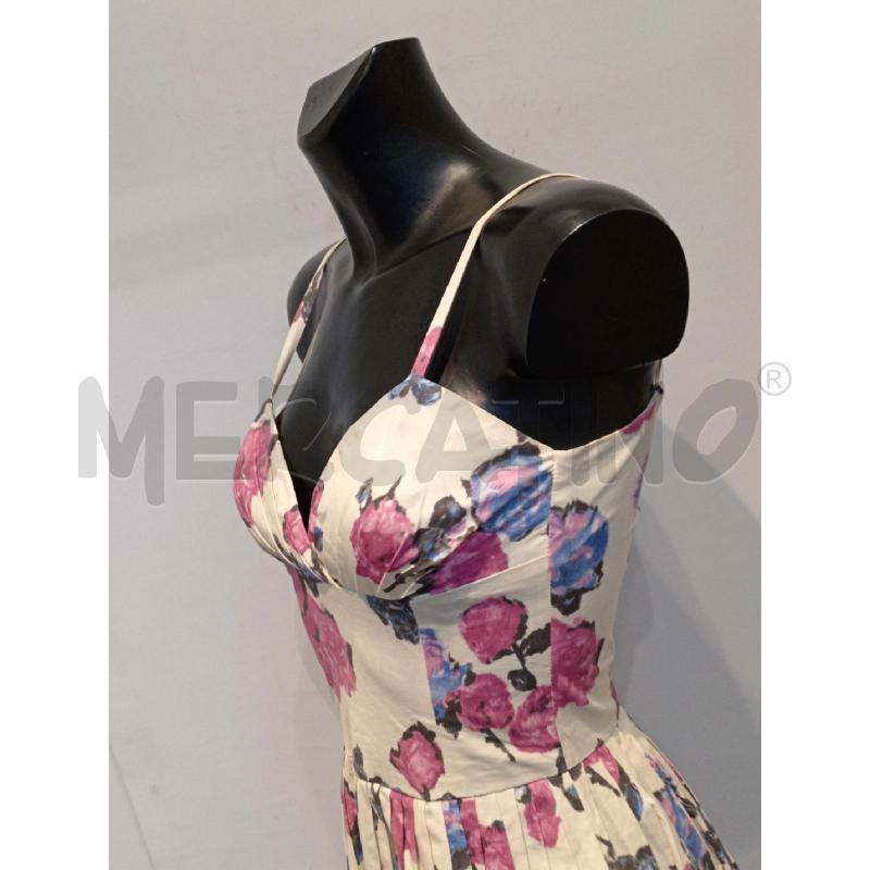 VESTITO DONNA LUI8SA BECCARIA BIANCO CON ROSE  | Mercatino dell'Usato Moncalieri bengasi 3