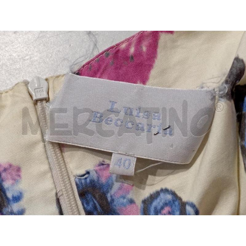 VESTITO DONNA LUI8SA BECCARIA BIANCO CON ROSE  | Mercatino dell'Usato Moncalieri bengasi 5