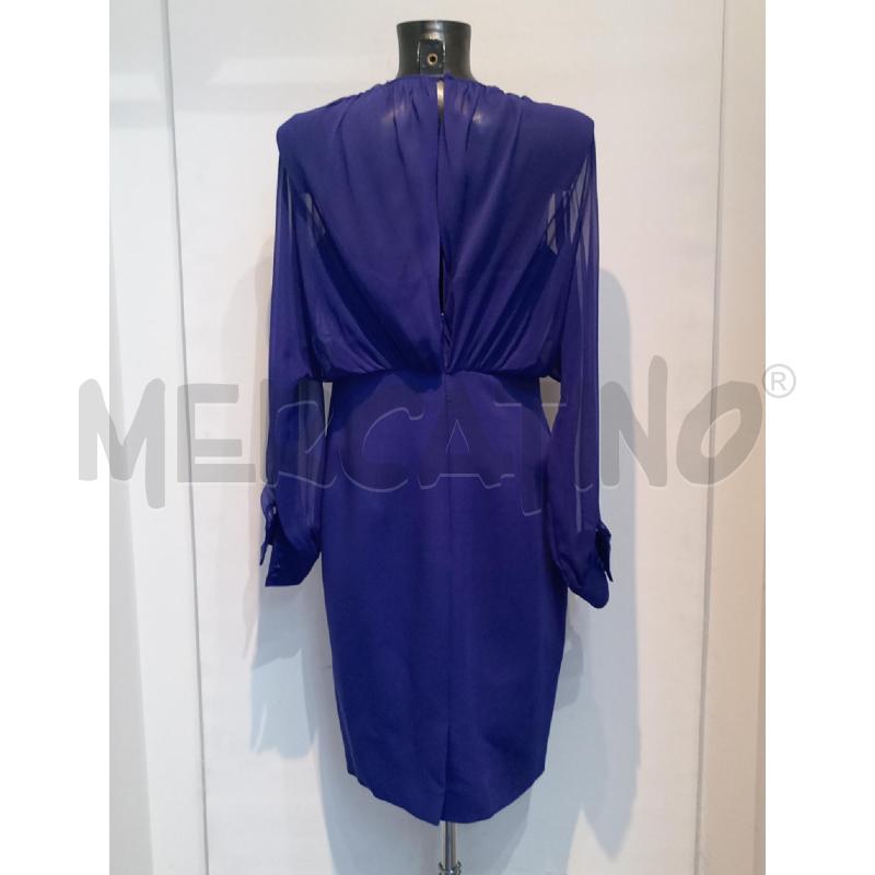 VESTITO DONNA LUISA SOPAGNOLI BLU ELETTRICO CON MANICHE IN RASO   | Mercatino dell'Usato Moncalieri bengasi 2