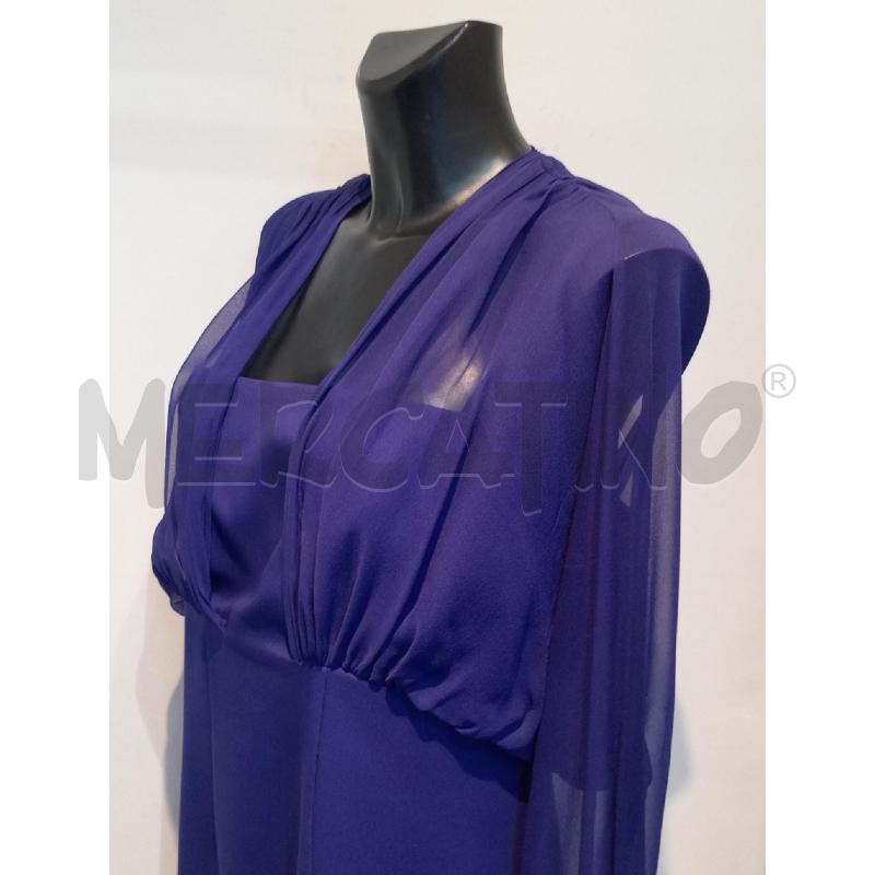 VESTITO DONNA LUISA SOPAGNOLI BLU ELETTRICO CON MANICHE IN RASO   | Mercatino dell'Usato Moncalieri bengasi 3