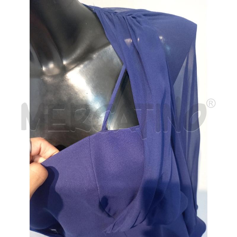 VESTITO DONNA LUISA SOPAGNOLI BLU ELETTRICO CON MANICHE IN RASO   | Mercatino dell'Usato Moncalieri bengasi 4
