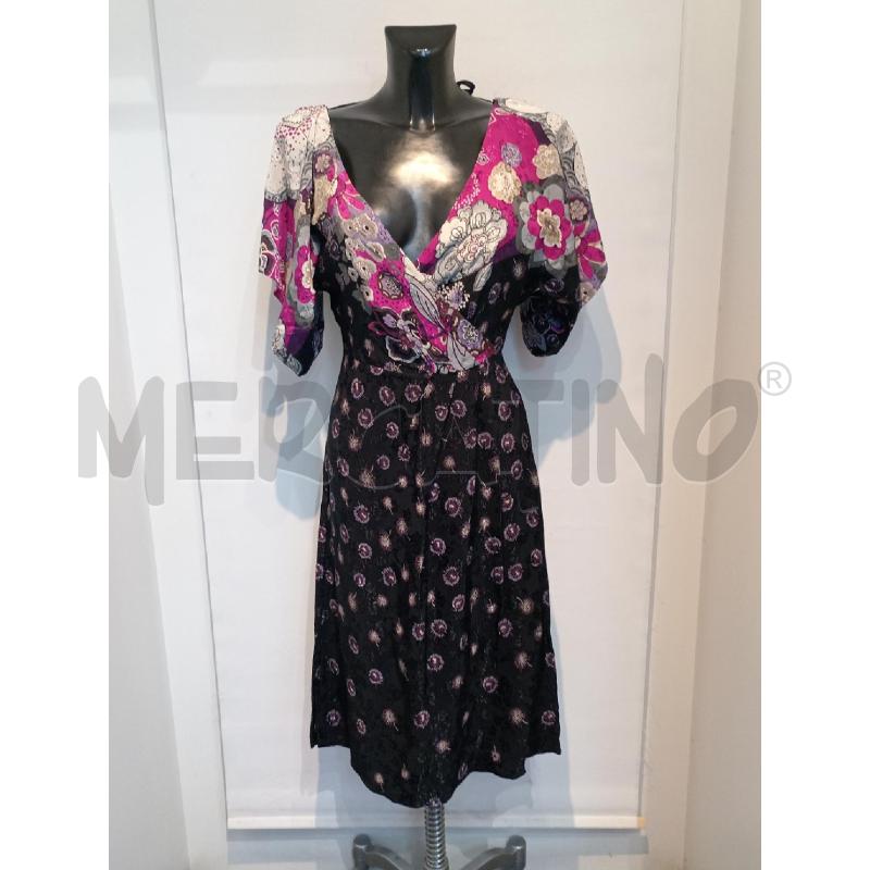 VESTITO DONNA MANGO NERO FIORI VIOLA | Mercatino dell'Usato Moncalieri bengasi 1