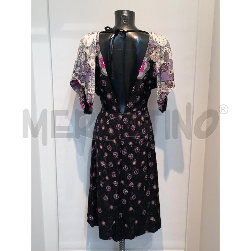 VESTITO DONNA MANGO NERO FIORI VIOLA | Mercatino dell'Usato Moncalieri bengasi 2