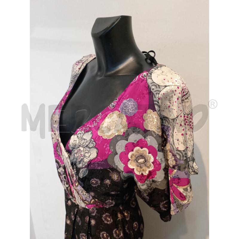 VESTITO DONNA MANGO NERO FIORI VIOLA | Mercatino dell'Usato Moncalieri bengasi 3