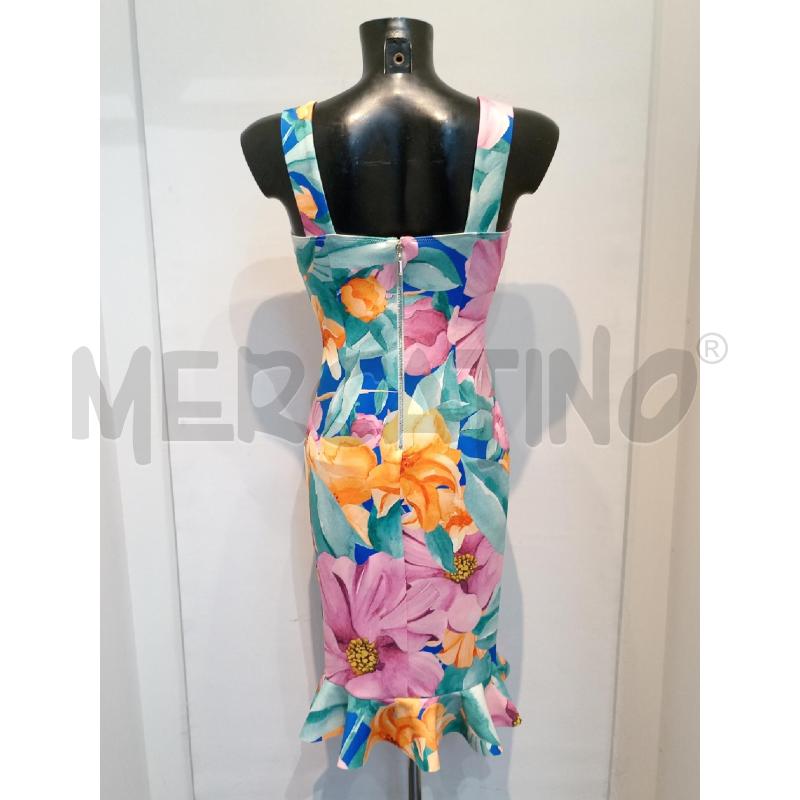 VESTITO DONNA MARCIANO SMANICATO CON FIORI E FOGLIE ROSA VERDE | Mercatino dell'Usato Moncalieri bengasi 2