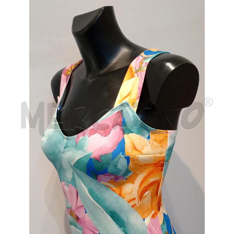 VESTITO DONNA MARCIANO SMANICATO CON FIORI E FOGLIE ROSA VERDE | Mercatino dell'Usato Moncalieri bengasi 3