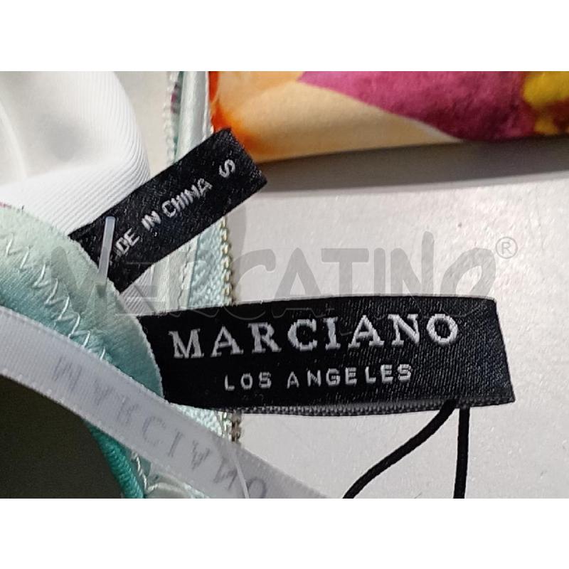 VESTITO DONNA MARCIANO SMANICATO CON FIORI E FOGLIE ROSA VERDE | Mercatino dell'Usato Moncalieri bengasi 5