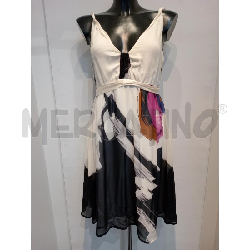 VESTITO DONNA MARIELLA ROSATI BIANCO FANTASIA NERO ROSA | Mercatino dell'Usato Moncalieri bengasi 1