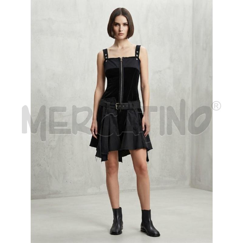 VESTITO DONNA MARITH.E FRANCOIS GIRBAUD NERO DOPPIO TESSUTO CON CINTURA CHIUSURA ZIP   | Mercatino dell'Usato Moncalieri bengasi 1