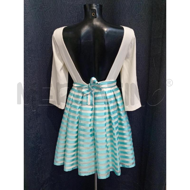 VESTITO DONNA MATILDE CANO CERIMONIA BIANCO RIGHE VERDI | Mercatino dell'Usato Moncalieri bengasi 2