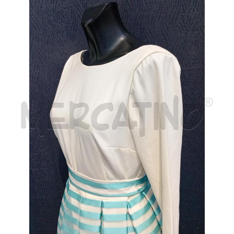VESTITO DONNA MATILDE CANO CERIMONIA BIANCO RIGHE VERDI | Mercatino dell'Usato Moncalieri bengasi 3