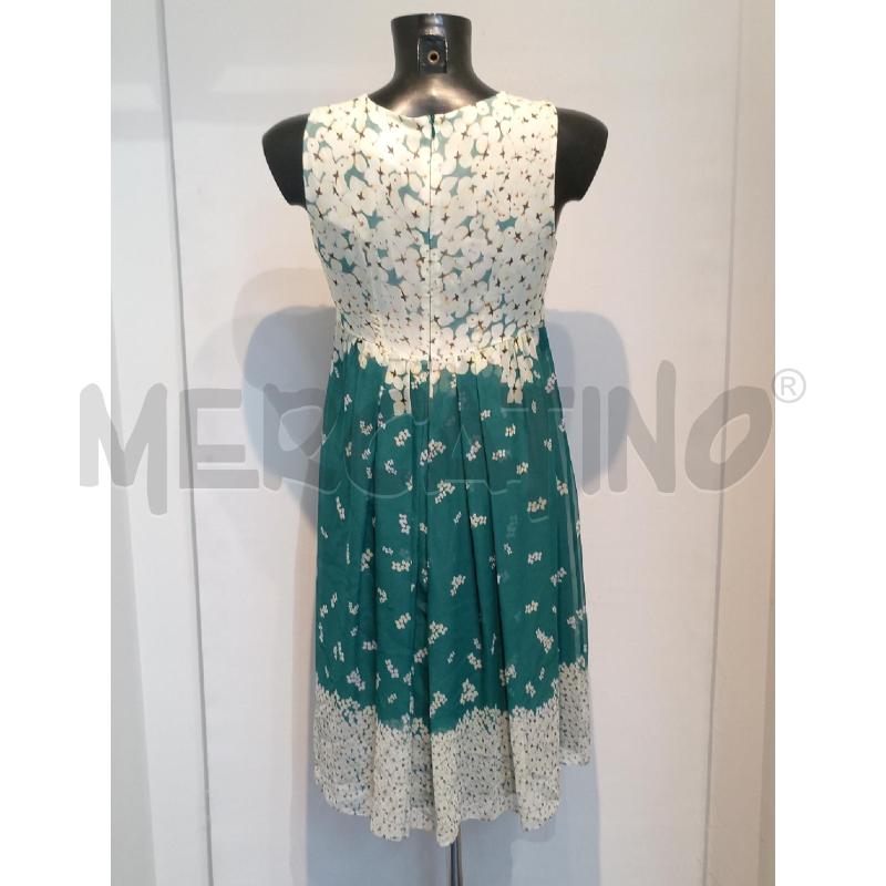 VESTITO DONNA MAX MARA BIANCO E VERDE CON FIORI ORTENSIA BIANCHI  | Mercatino dell'Usato Moncalieri bengasi 2