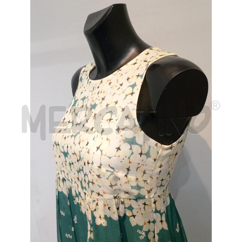 VESTITO DONNA MAX MARA BIANCO E VERDE CON FIORI ORTENSIA BIANCHI  | Mercatino dell'Usato Moncalieri bengasi 3