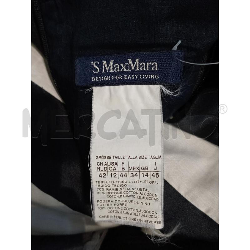 VESTITO DONNA MAX MARA NERO RIGA BIANCA | Mercatino dell'Usato Moncalieri bengasi 5