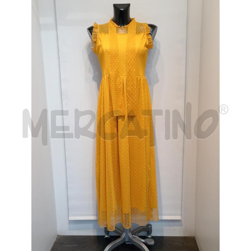VESTITO DONNA M MILANO GIALLO OCRA DOPPIO TESSUTO POIS | Mercatino dell'Usato Moncalieri bengasi 1