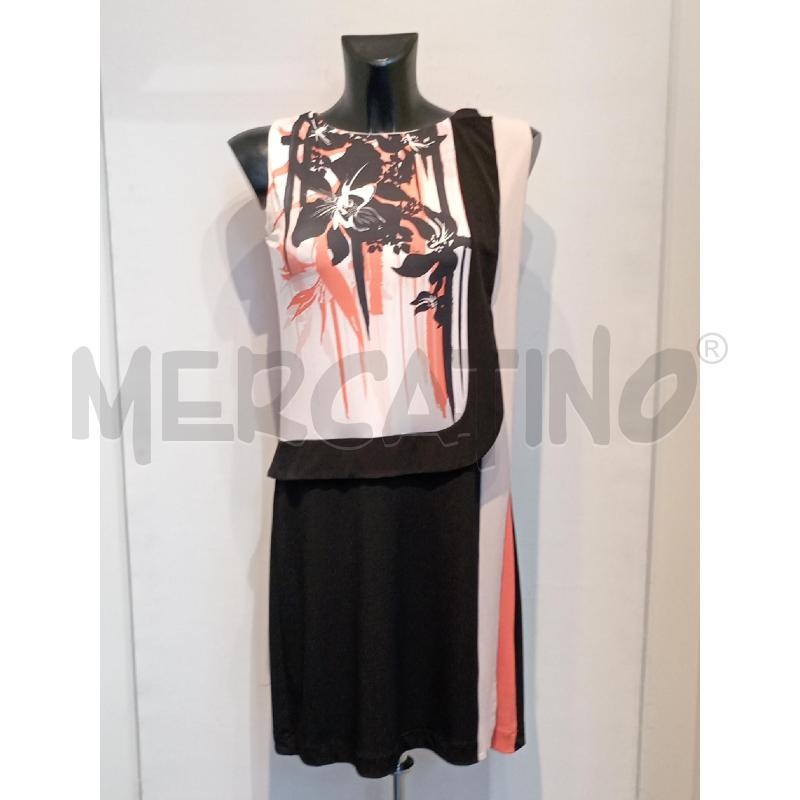 VESTITO DONNA NENETTE ROSA NERO CON FIORI NERI | Mercatino dell'Usato Moncalieri bengasi 1