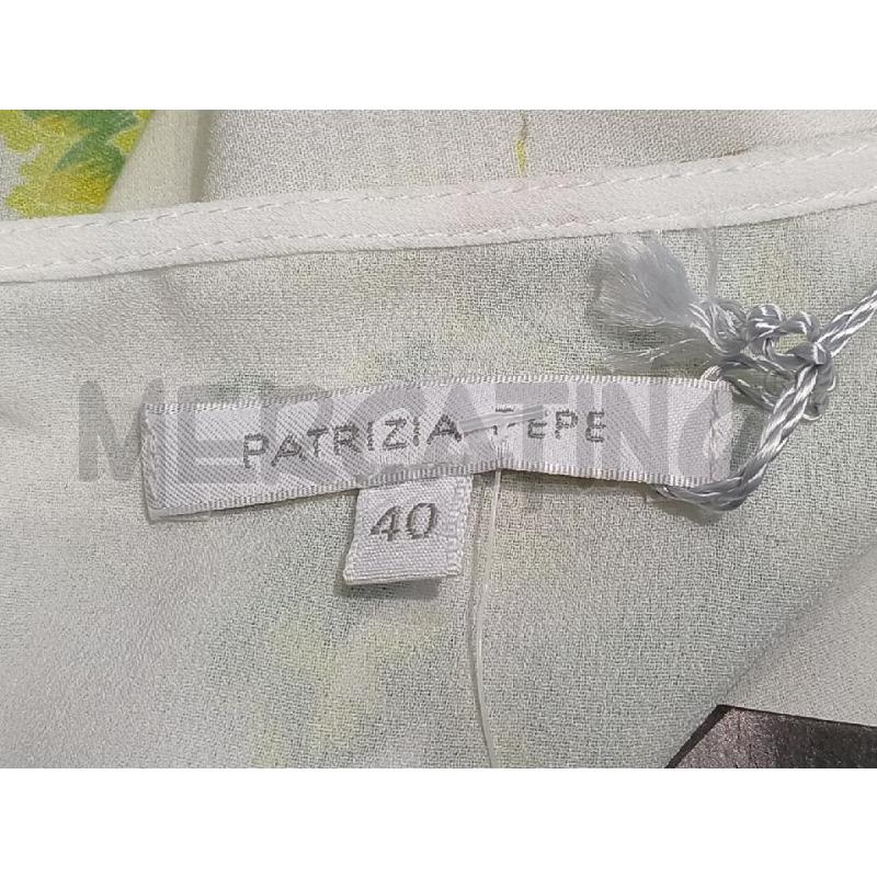VESTITO DONNA PATRIZIA PEPE BIANCO CON FOGLIE VERDI | Mercatino dell'Usato Moncalieri bengasi 5