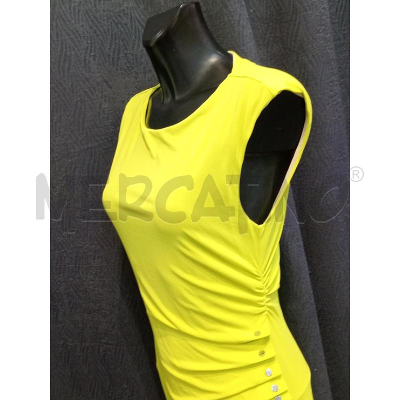 VESTITO DONNA PATRIZIA PEPE GIALLO CON BOTTONCINI ACCIAIO | Mercatino dell'Usato Moncalieri bengasi 3