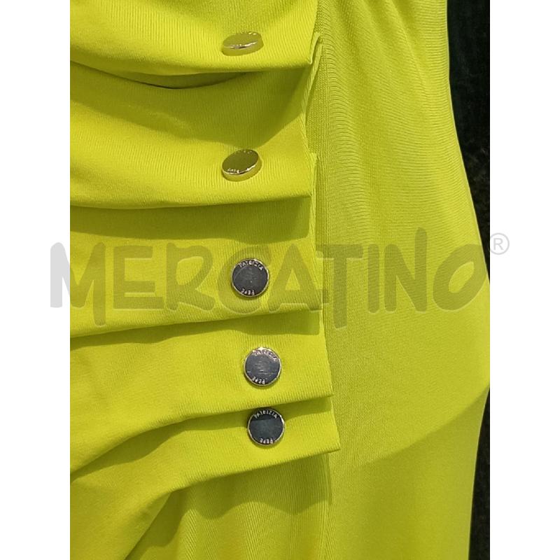 VESTITO DONNA PATRIZIA PEPE GIALLO CON BOTTONCINI ACCIAIO | Mercatino dell'Usato Moncalieri bengasi 4